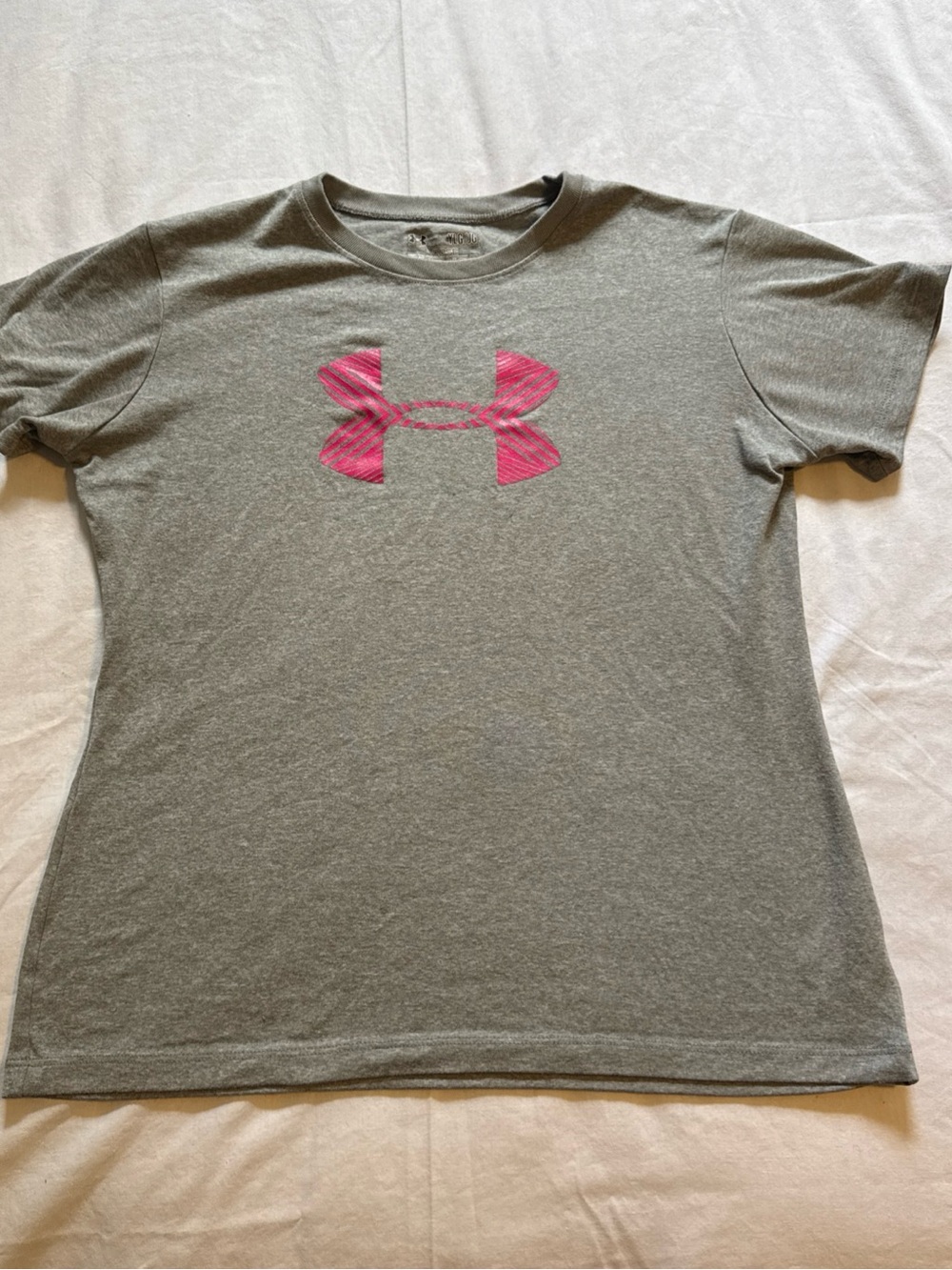 Under Armour Gray HeatGear Tee with Red Accent